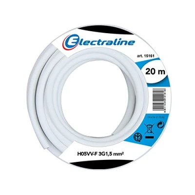 Afbeelding van Electraline Kabelrol H05VV F, 3G1.5 mm², lengte 20 m, Wit