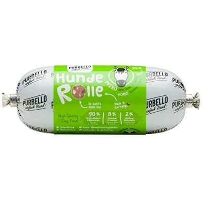 Afbeelding van PURBELLO Hondenrol paard met rode biet en venkel monoproteïne hondenvoer hoog vleesgehalte nat voer voor honden hondenworst snijvast graanvrij, 8 x 200 g