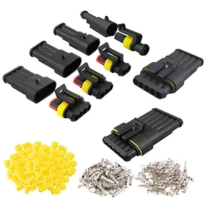 Afbeelding van QitinDasen 12 Set Waterdichte Auto Elektrische Connectoren, Verzegelde Connector Stekke Socket Kit, voor Vrachtwagen Boot (1 Pin/2 Pin/3 Pin/4 Pin/5 Pin/6 Pin)