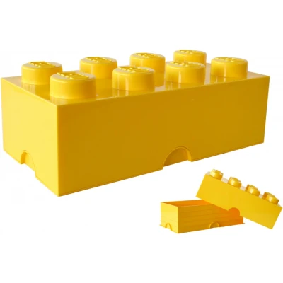 Afbeelding van Opbergbox Lego Brick 8 Geel