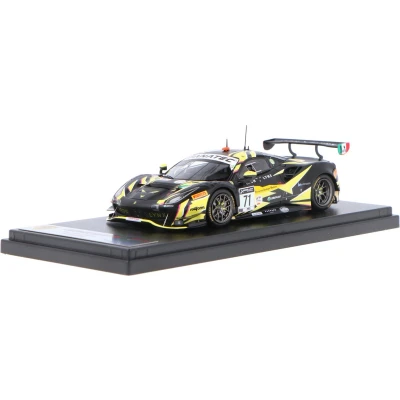 Afbeelding van De 1:43 Diecast Modelauto van Ferrari 488 GT3 Evo Iron Lynx #71 24H Spa 2021. rijders waren A. Fuoco / C. Ilott en D. Rigon. fabrikant het schaalmodel is Looksmart.