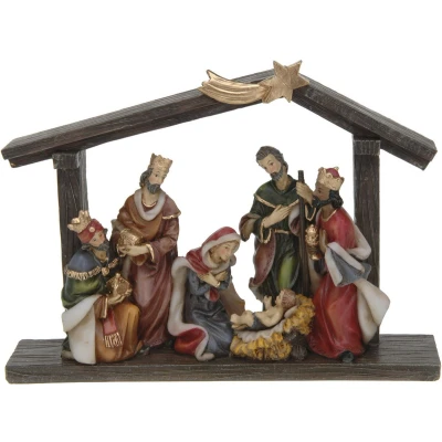 Afbeelding van Bellatio decorations Kerststal inclusief figuren 20 x 5 15 cm