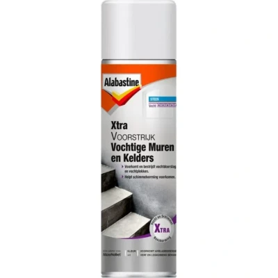 Afbeelding van Alabastine Xtra Voorstrijk Vochtige Muren &amp; Kelders 500 ml spuitbus Muurverf Latex