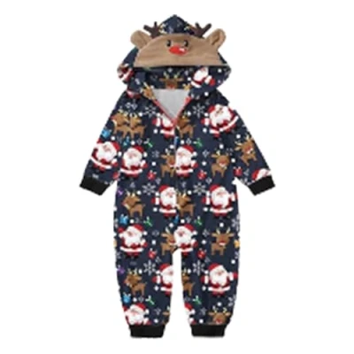 Afbeelding van kerstpyjama voor Bijpassende familiesets pyjamaset met capuchon en lange mouwen patronen,Familie tieners, kinderen volwassenen, cadeau idee