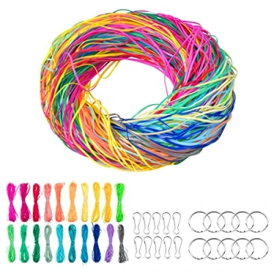 Afbeelding van Lanyard String Kit 20 Kleuren Plastic Veters Koord met Snap Clip Haken Sleutelhangers DIY Ambachten Kits Sets voor Vriendschap Armbanden Sieraden Maken Weven Gift Kinderen