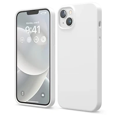 Afbeelding van elago Liquid Silicone Hoesje Compatibel met iPhone 14 Plus Case (6.7&quot;), Premiesilicone, Full Lichaamsbescherming 4 Layer Schokbestendige Geval, Antikras Zachte Microfiber Voering (Wit)
