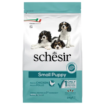 Afbeelding van Schesir, Droogvoer voor honden en puppy&#039;s met unieke eiwitbron, kip, kroketten, grote zak van 2 kg