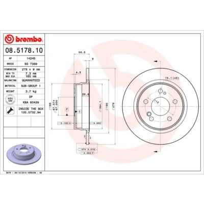 Afbeelding van Brembo Remschijf 08.5178.10