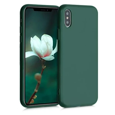 Afbeelding van kwmobile telefoonhoesje geschikt voor Apple iPhone XS Hoesje smartphone Back cover in mosgroen