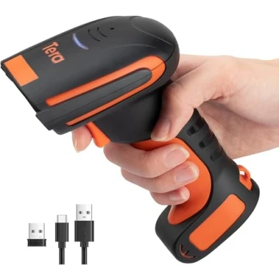 Afbeelding van Tera L8100 Pro verbeterde industriële draadloze lijncodescanner, 1D laserbarcode lezer, extreme schokbestendigheid, werkt met Bluetooth 2.4G draadloos voor Windows Mac Android iOS model