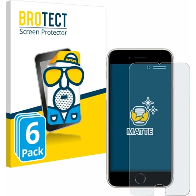 Afbeelding van BROTECT (6 Stuks) Antireflecterende Beschermfolie voor Apple iPhone SE 3 2022 Anti Glare Screen Protector, Mat, Ontspiegelend