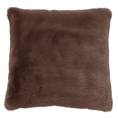 Afbeelding van Dutch Decor ZAYA Kussenhoes 60x60 cm bontlook effen kleur Chocolate Martini donkerbruin