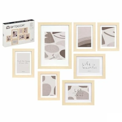 Afbeelding van Fotolijsten GiftDecor SF5014 7 Natuurlijk Hout MDF Eucalyptushout (6 Stuks)