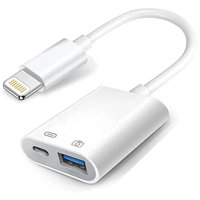 Afbeelding van Wahbite Apple Lightning naar USB camera adapter met oplaadpoort, 3.0 OTG kabel voor iPhone/iPad om kaartlezer aan te sluiten, flashdrive, U schijf, toetsenbord, muis, hubs, MIDI, Plug &amp; Play