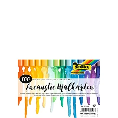 Afbeelding van folia 2350 Encaustic schilderkaarten, DIN A5 formaat, 100 vellen, sterk gecomprimeerd, zeer glad, speciaal papier voor de waskrijtechniek