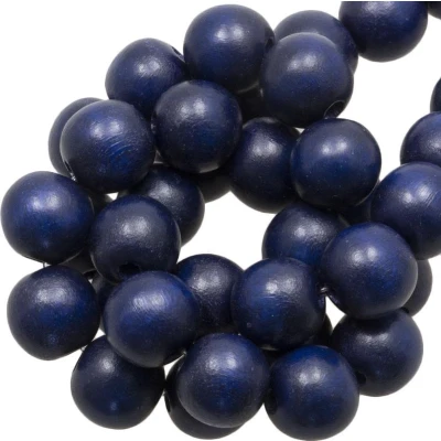 Afbeelding van Houten Kralen Vintage Look (6 mm) Navy Blue (140 stuks)