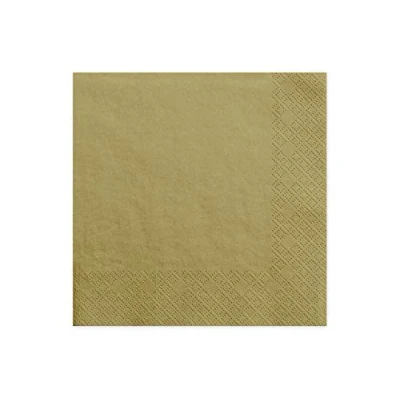 Afbeelding van 20x Papieren tafel servetten goud kleurig 33 x cm Feestservetten