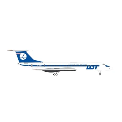 Afbeelding van Herpa schaalmodel Tupolev vliegtuig TU 134A LOT Polish Airlines schaal 1:500 lengte 7,4cm