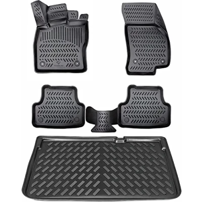 Afbeelding van ELMASLINE 3D rubberen matten &amp; kofferbakmatset voor Jeep Avenger vanaf 2023, bovenste laadvloer, elektrisch, accessoires, vloermatten, kofferbak