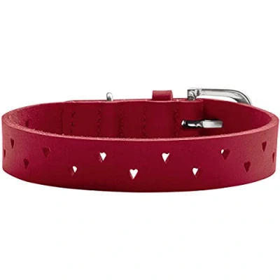 Afbeelding van HUNTER Hondenhalsband Aalborg Soul, kleur rood, met hart stans, sterk ingevet, robuust, maat 50