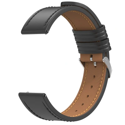 Afbeelding van Modern leren bandje Universeel 22 mm aansluiting Zwart imoshion Kunstleder Black Friday Deals