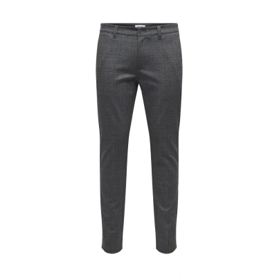 Afbeelding van Only &amp; Sons MARK Check Chino, Heren, Maat: 29x34, Demitasse