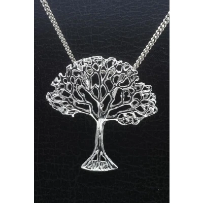 Afbeelding van Zilveren Levensboom vrijstaand ketting hanger