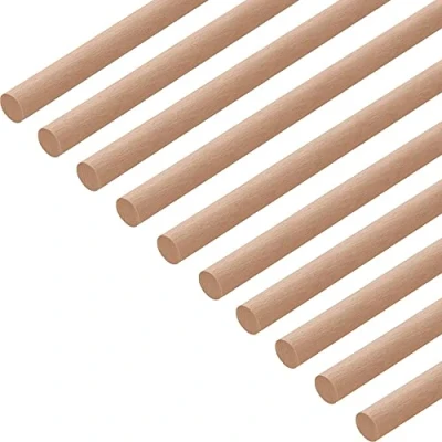 Afbeelding van Gedotec ronde beukenstaaf glad, 10 stuks, rond hout om te knutselen en voor in de tuin, afmetingen: 40 x 1000 mm, houten stokken van beukenhout, massief hout, knutselstokken