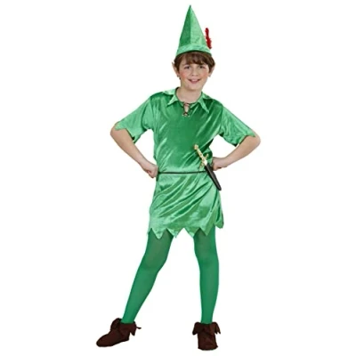 Afbeelding van Widmann Peter Pan Kostuum Jongen Groen Maat 128 Carnavalskleding Verkleedkleding