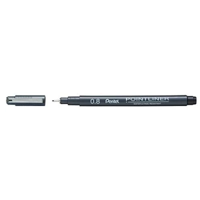 Afbeelding van Pentel fineliner Pointliner SP20, zwart, 0,80 mm