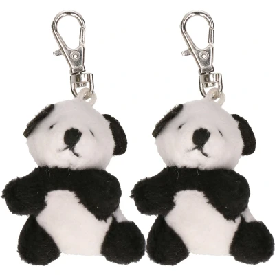 Afbeelding van 2x Pluche panda knuffel sleutelhangers 5 cm Speelgoed dieren