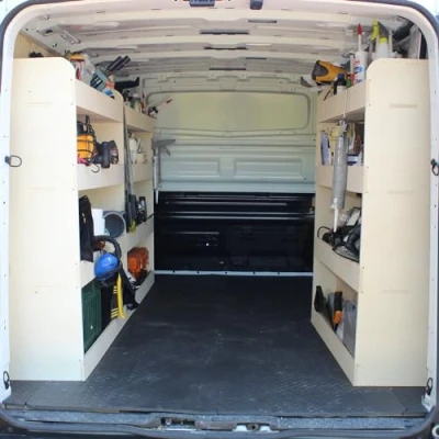 Afbeelding van VANIFY Gemaakt voor de RENAULT TRAFIC L2 (LWB) 2015+ bedrijfswageninrichting bestelbus stellingkast, Drievoudige bestelwagenopbergsystemen