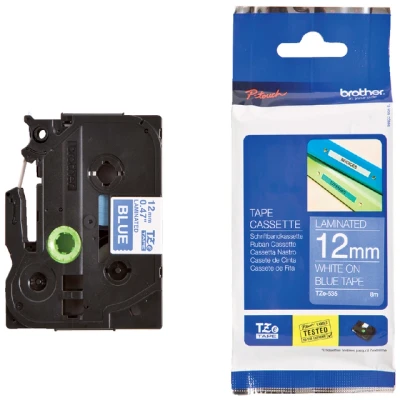 Afbeelding van Brother TZe 535 Tape Wit op blauw (12 mm)