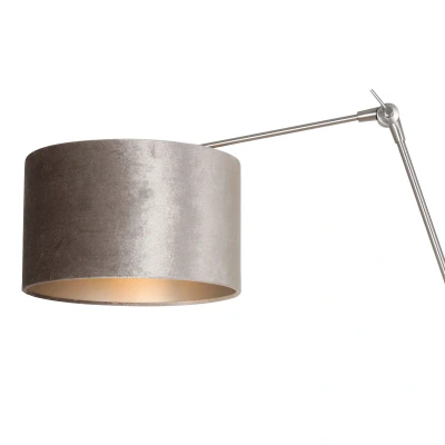 Afbeelding van Steinhauer Wandlamp prestige chic 8110 staal kap zilver velours