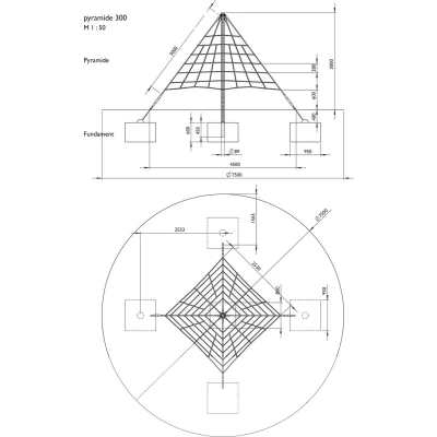 Afbeelding van Intergard Klimtoestel klimpiramide openbare speelplaatsen 300cm