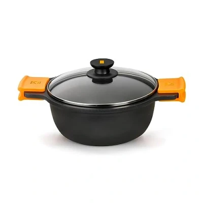 Afbeelding van Kookpot met Glazen Deksel BRA A270328 5,7 L (Ø 28 cm) Zwart Metaal Aluminium Ø cm Aluminio