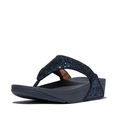 Afbeelding van Fitflop Vrouwen Lulu Glitter Toe Post Flip Flop, Middernacht Marine, 38.5 EU