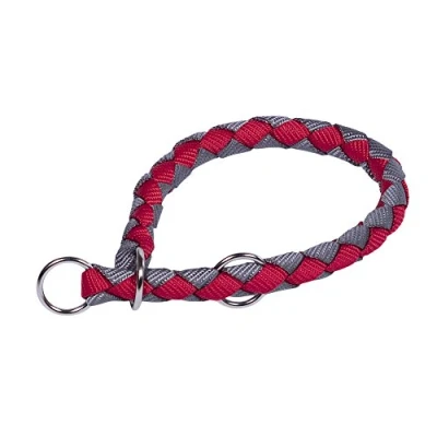 Afbeelding van Nobby halsband corda rood grijs 35 41cm