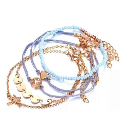 Afbeelding van Jomide Set armbanden 5 delig Summer Goudkleurig