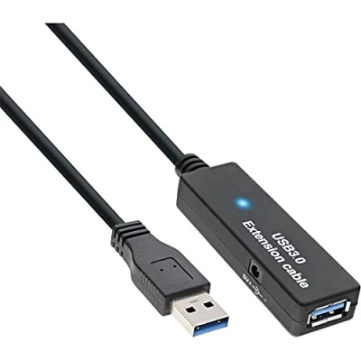 Afbeelding van InLine actieve USB naar verlengkabel externe voedingsadapter USB3.0 tot 0,9A 20 meter