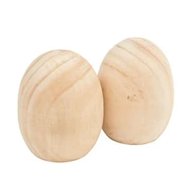 Afbeelding van VBS Houten eieren, 2 stuks, 8 cm, onbehandeld