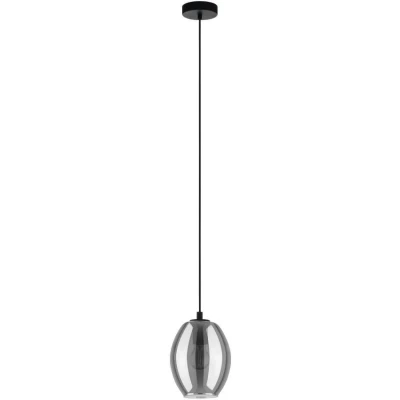 Afbeelding van Leen Bakker EGLO Hanglamp Cadaques Zwart Hanglampen Transparant Glas