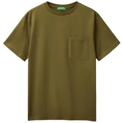 Afbeelding van United Colors of Benetton Tshirt basic, Heren, Maat: Small, Green