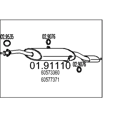 Afbeelding van MTS 01.91110 Einddemper 1230mm
