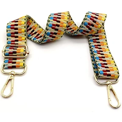 Afbeelding van Verstelbare schouderriem, geel, tasriemen om te wisselen, tasriem, breed met karabijnhaak, goud, draagriemtas 80 130 cm, voor dames, schoudertas, moderne handtas, accessoires, 3,8 10