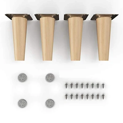 Afbeelding van sossai® houten meubelpoten Clif Round Olieafwerking Hoogte: 12 cm HMF1 rond, conisch (rechte versie) Materiaal: massief hout (beuken) voor stoelen, tafels, kasten etc.