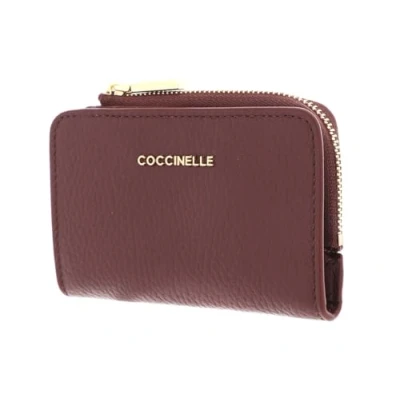 Afbeelding van COCCINELLE Leren Kaarthoes Metallic Soft Credit Card Holder Carruba Bruine