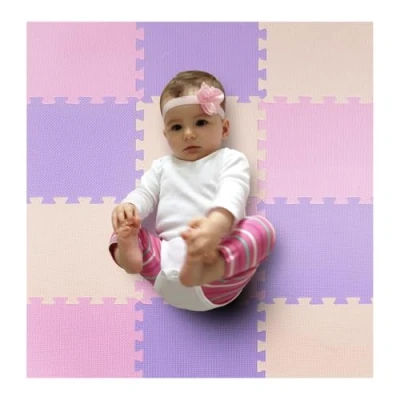 Afbeelding van MioTetto Speelmat van zacht en niet giftig schuim voor baby&#039;s, 36 vierkante speelmatten in puzzelvorm, peuters crèmekleurig, grijs beige