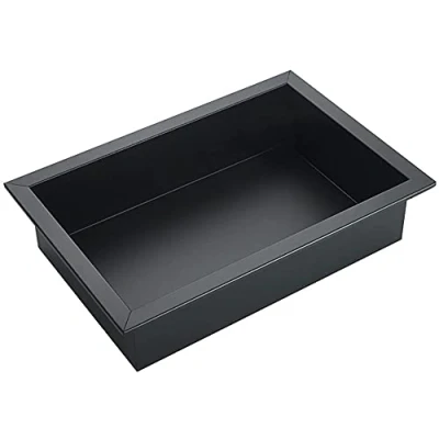 Afbeelding van Zwarte 304 roestvrij stalen inbouw douche nis 31,5 x 20 8 cm