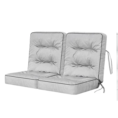 Afbeelding van Bjird Bankkussen voor tuinmeubelen, tuinbank, kussen schommelbank, kussens tuinschommelkussen, zitkussen, stoelkussen, indoor/outdoor, asgrijs, 120 cm (2 x 60 cm)